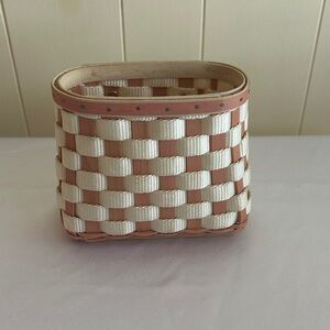 Longaberger Prototype Backpack Basket in White and Pink